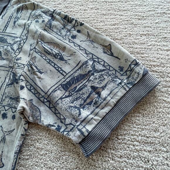 🔥KAHALA Hawaiian USA Made Marlin Fishing Outdoor 1/4 Button Faded Cotton Shirt - Picture 4 of 13